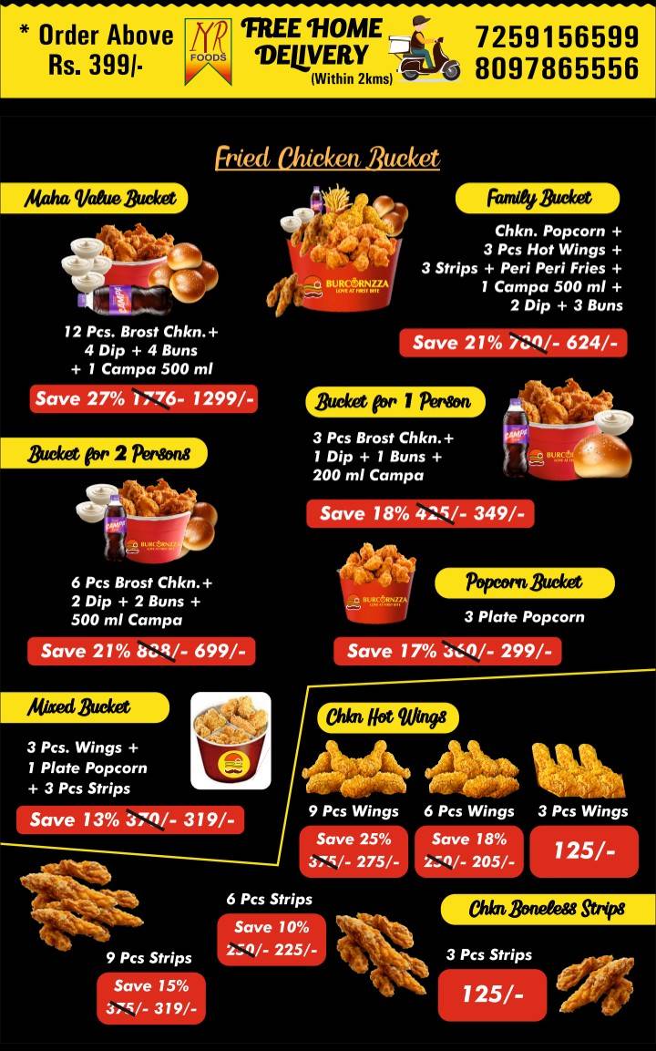 Burcornzza menu