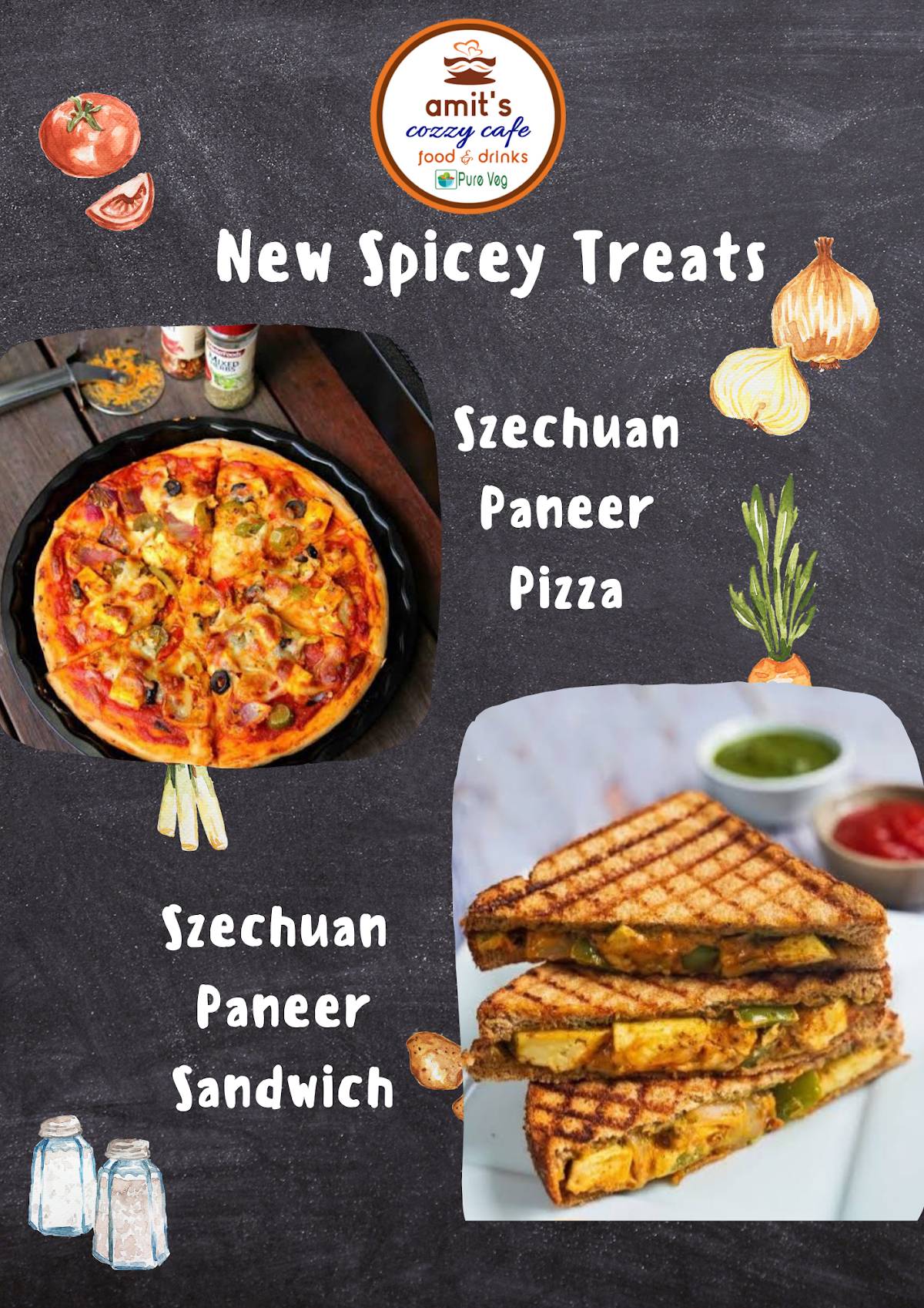Amit's Cozzy Cafe menu