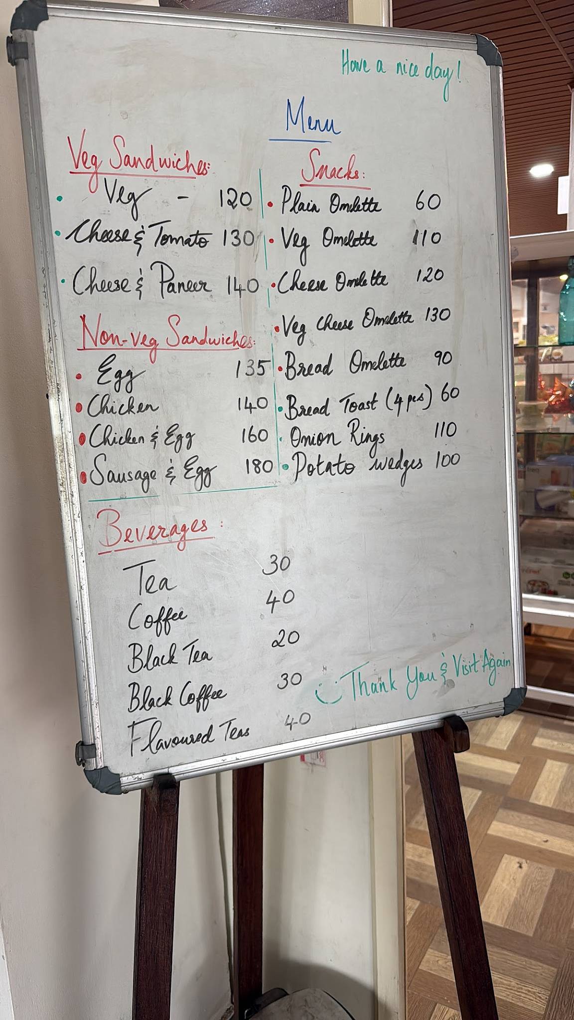 Butler's Creek menu