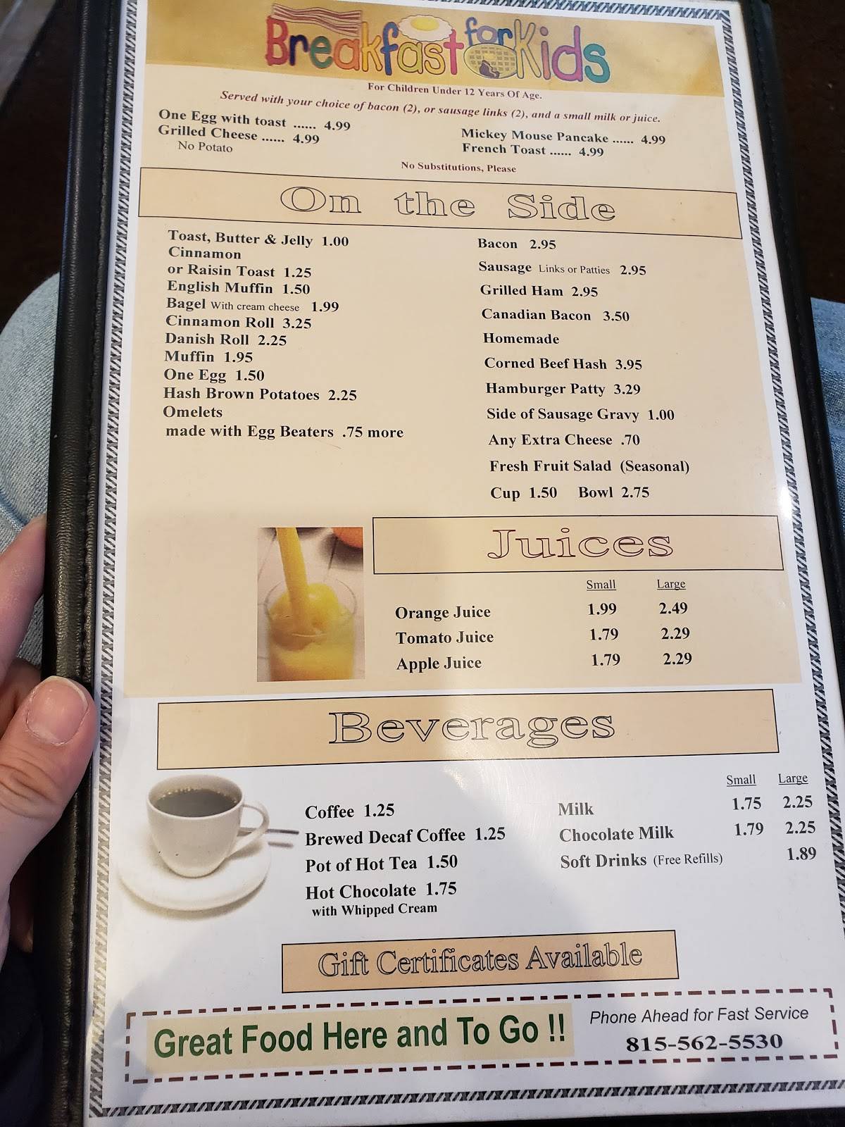 Menu at Butterfly Family Restaurant, Rochelle