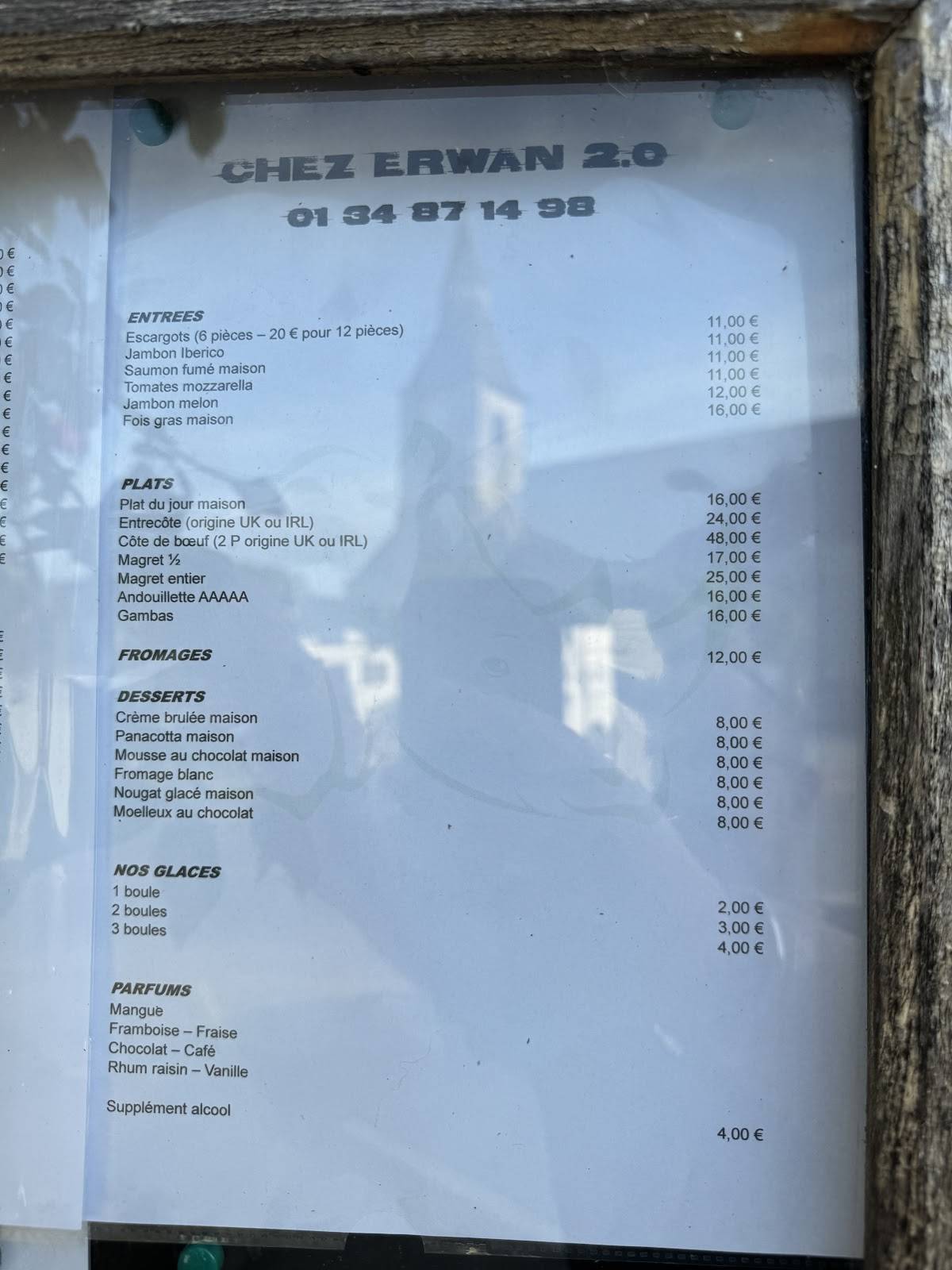 Menu de Le Go-Rhino