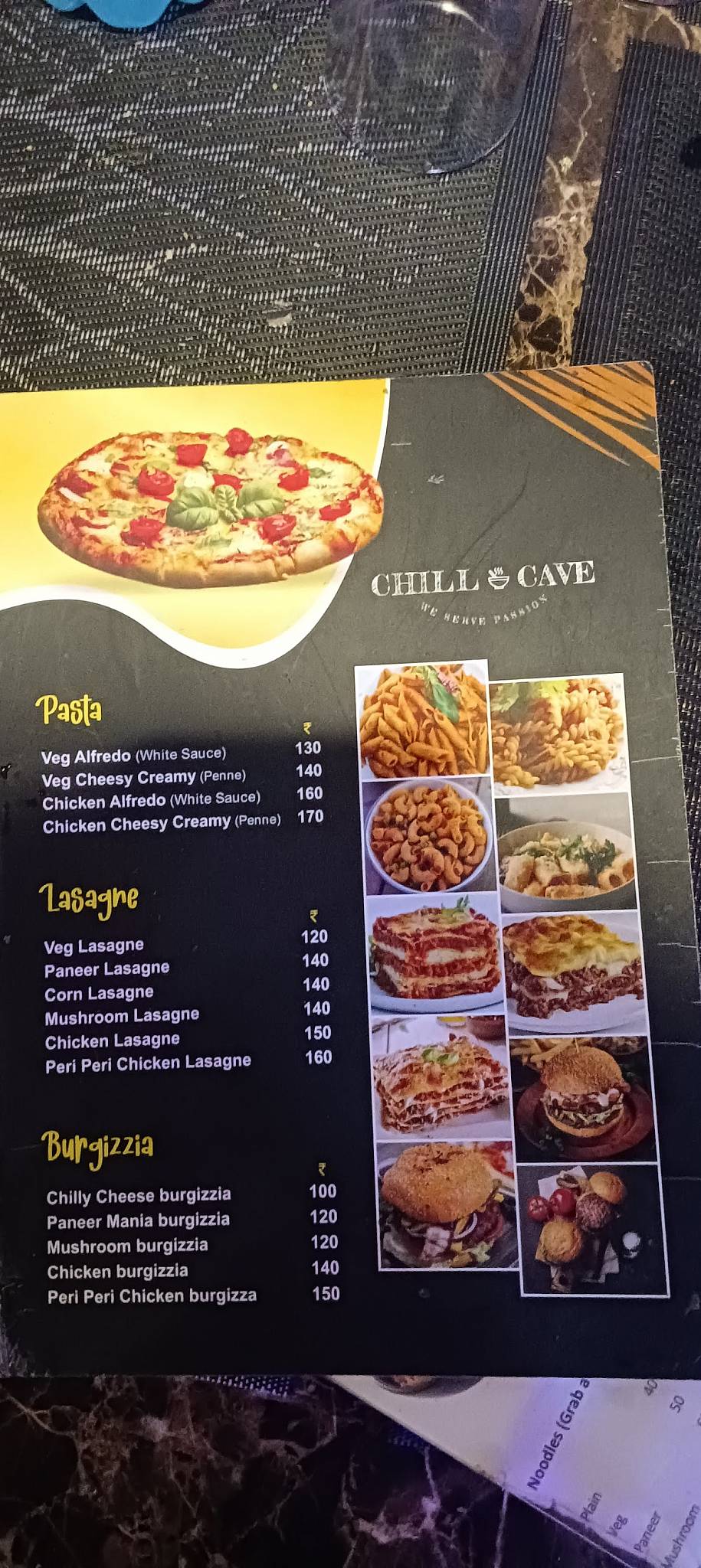CHILL CAVE menu