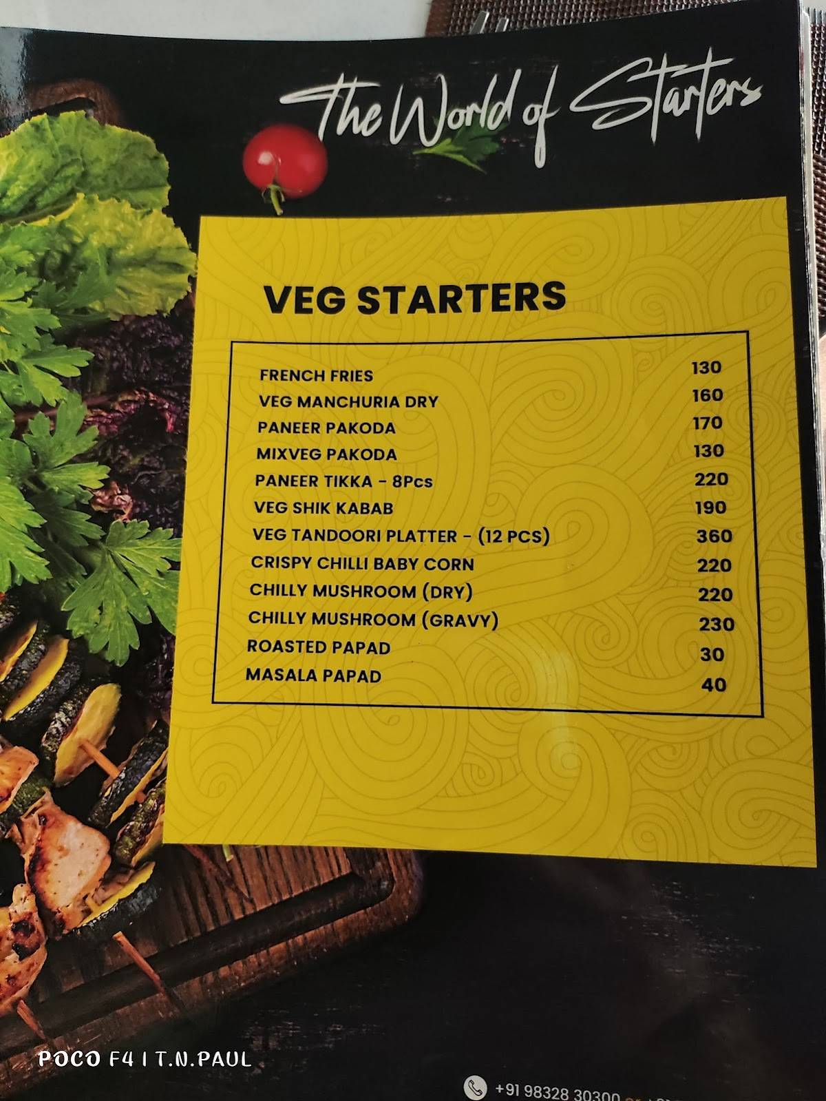 CHILL OUT ROOFTOP RESTAURANT menu