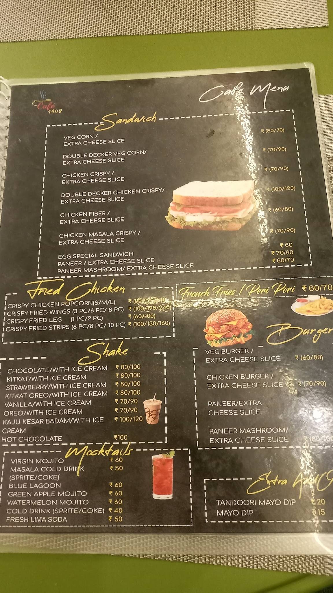 Cafe 1948 menu