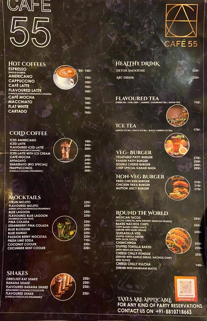 Cafe 55 menu