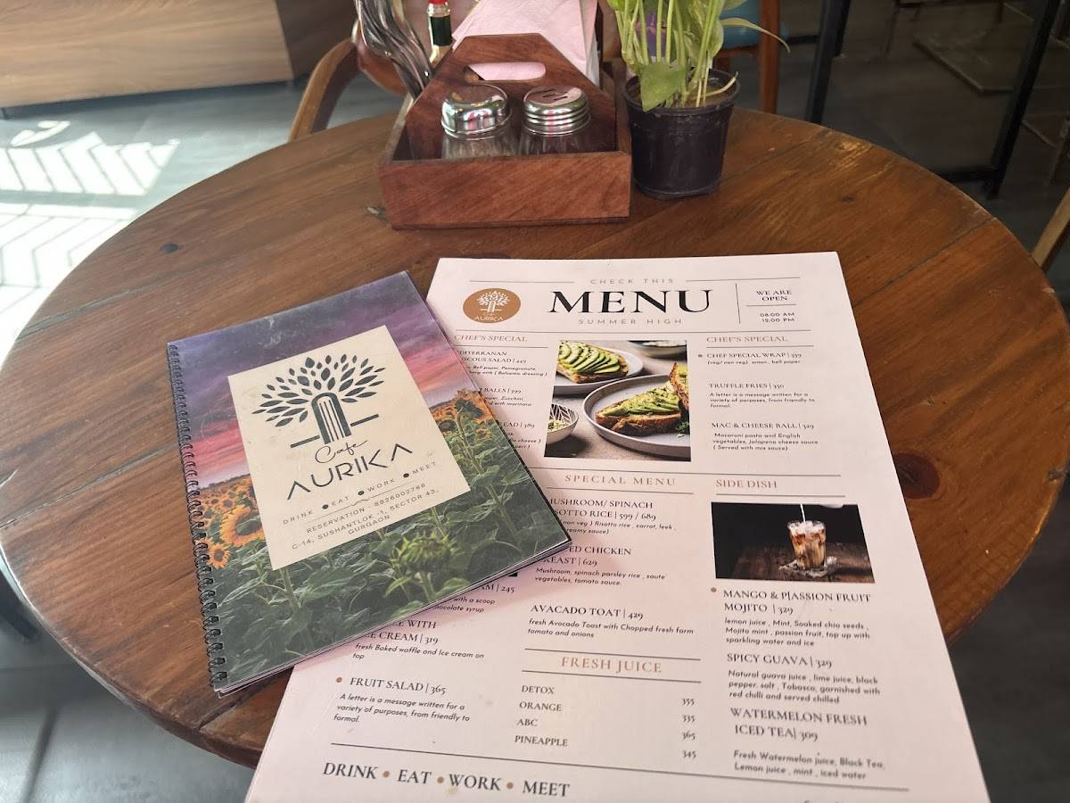 Cafe AURIKA Garden cafe menu