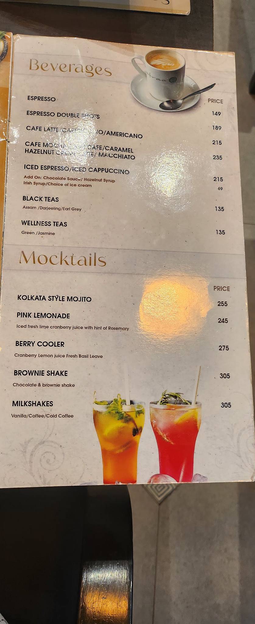 Afraa Deli menu