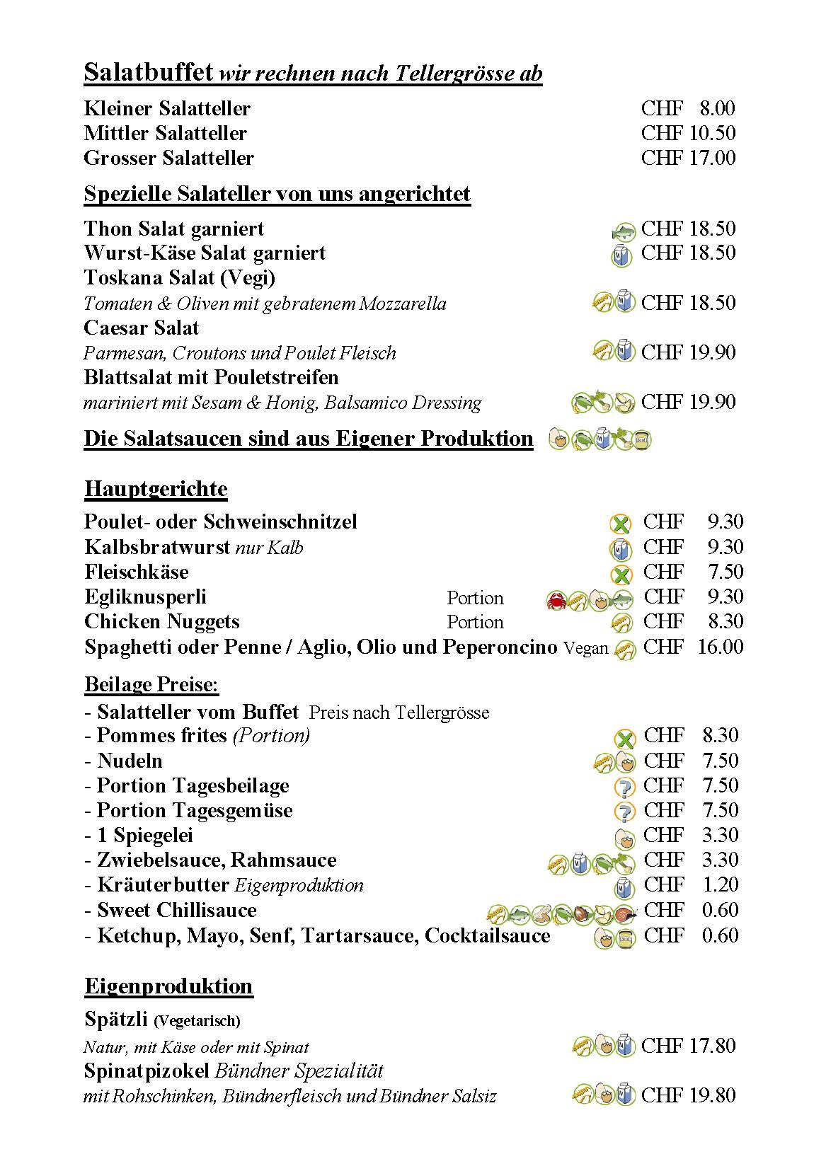 Menu di Arcas Café 