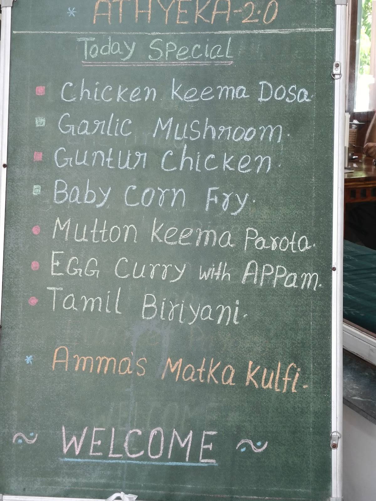 Cafe Athyeka 2.0 menu