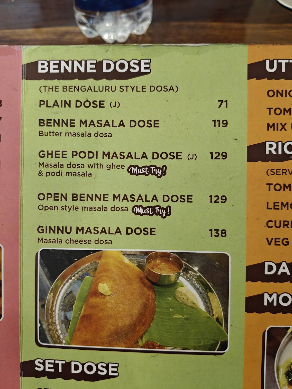 Cafe Bengaluru menu