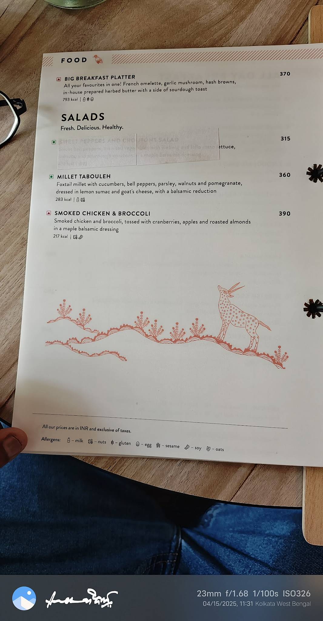 Blue Tokai Coffee Roasters Bidhannagar menu