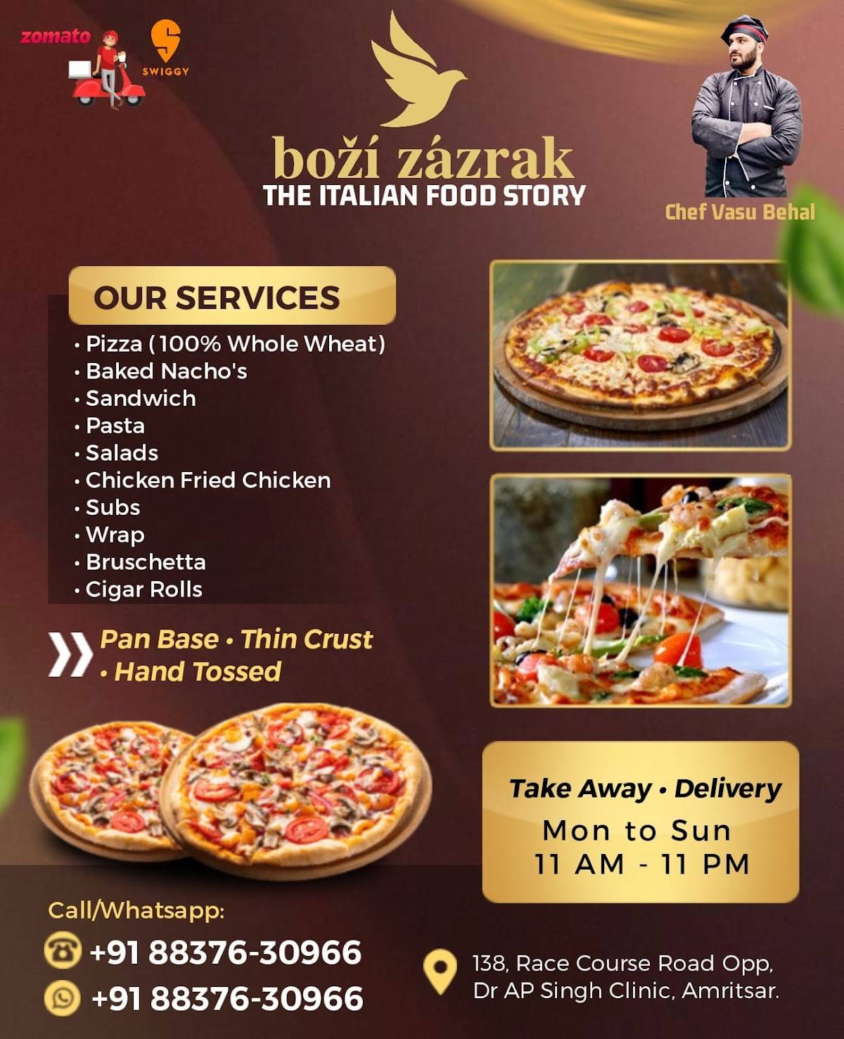 Bozi Zazrak menu