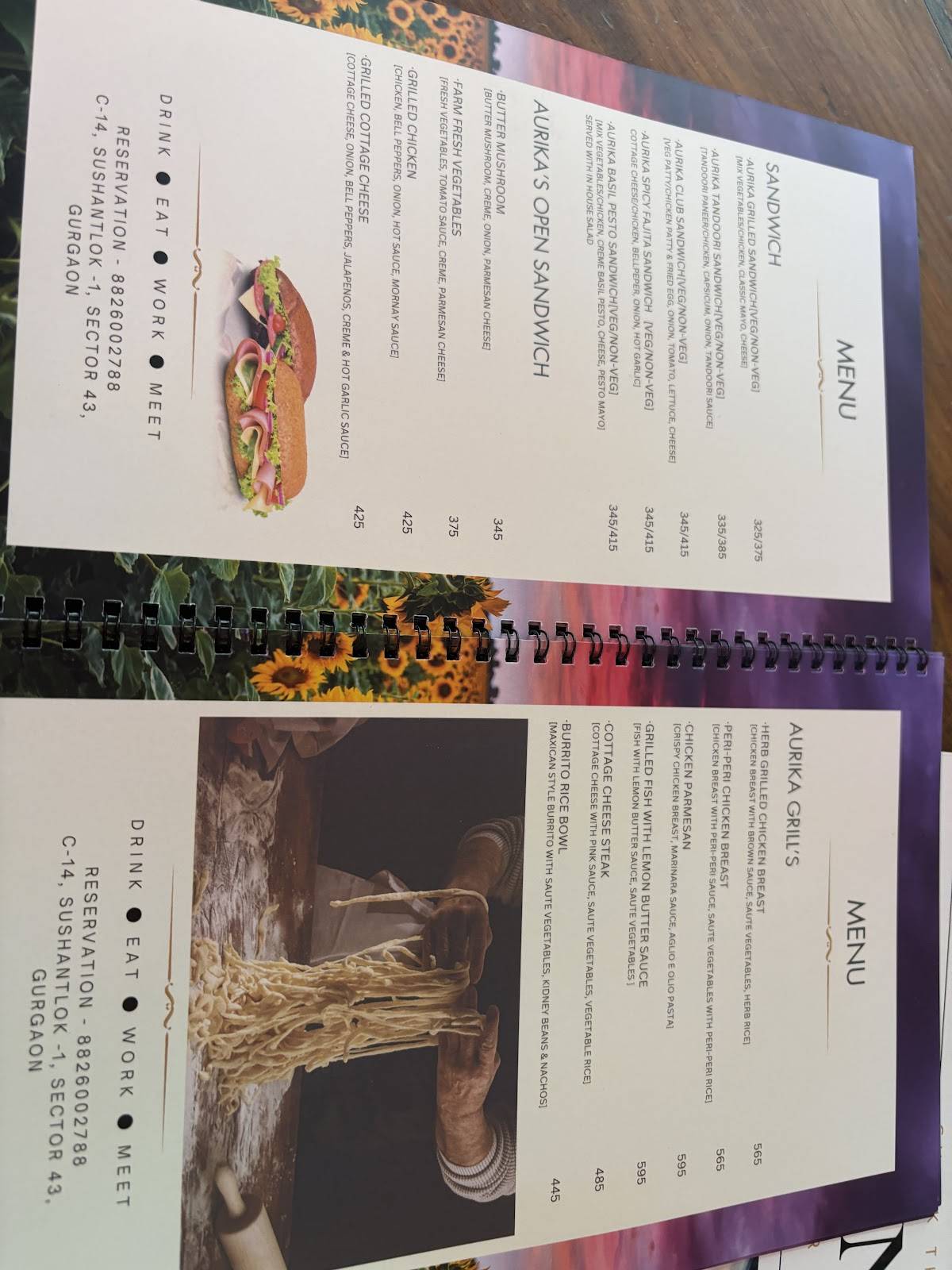 Cafe AURIKA Garden cafe menu