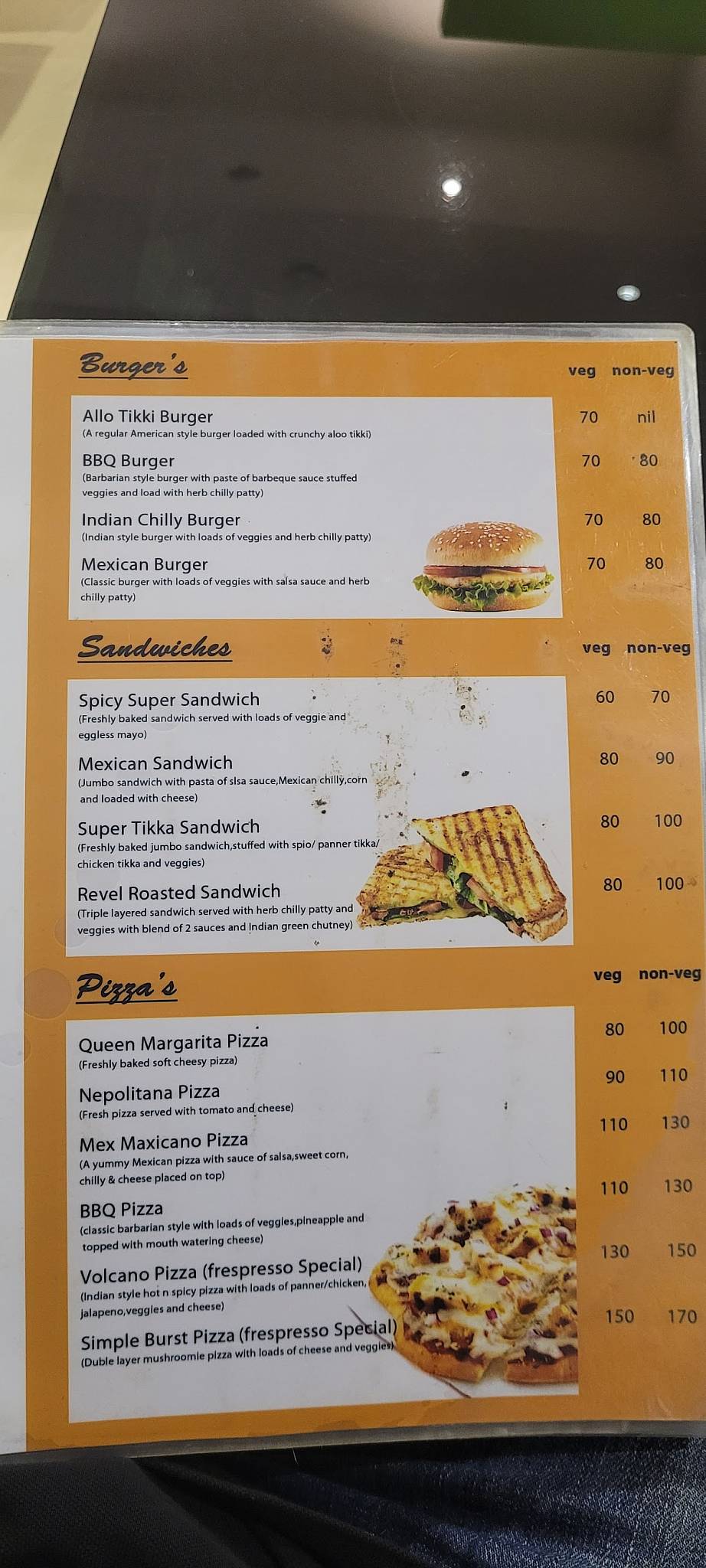 Cafe Frespresso menu