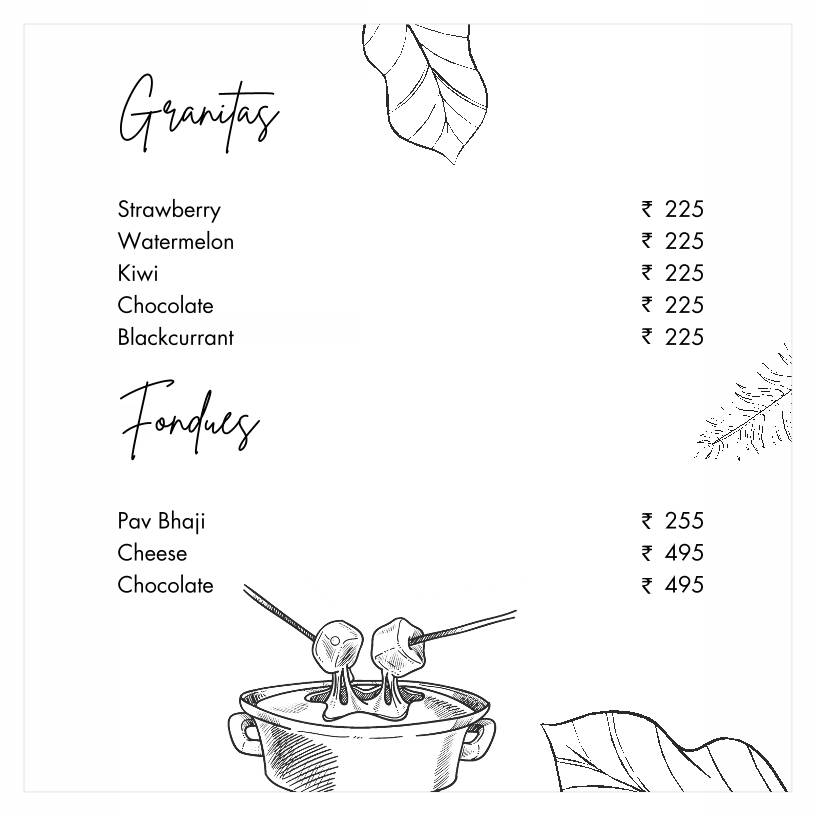 Casa Boho menu