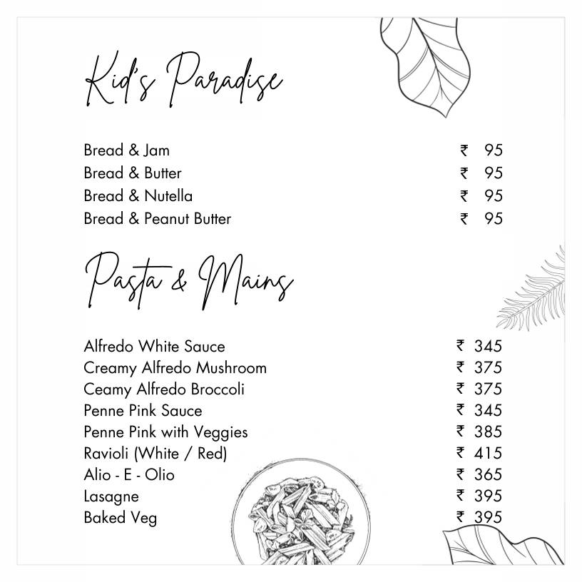 Casa Boho menu