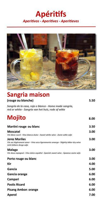 Menu de Chez Sam