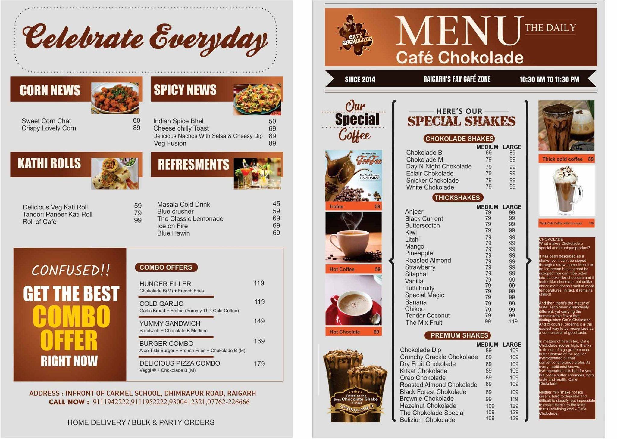Cafe Chokolade - Raigarh Raigarh menu
