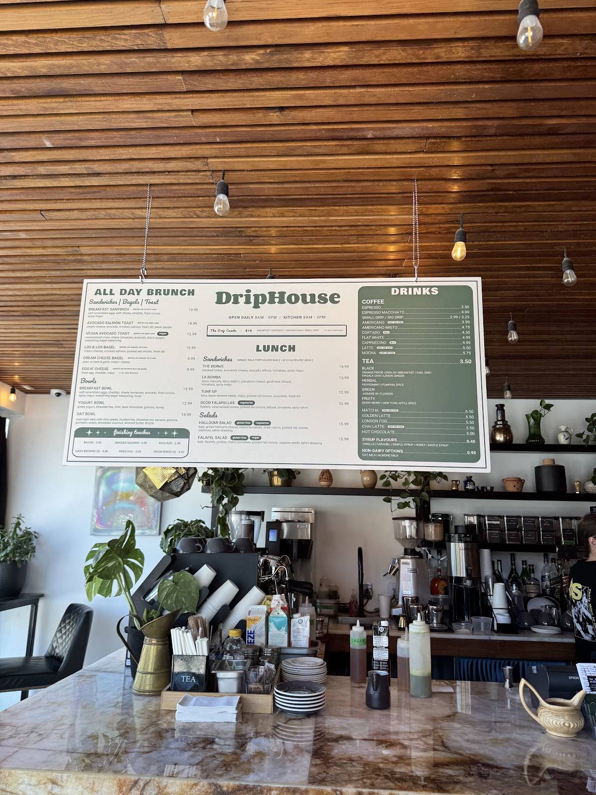 Menu at Drip House cafe, Ottawa, 692 Somerset St W