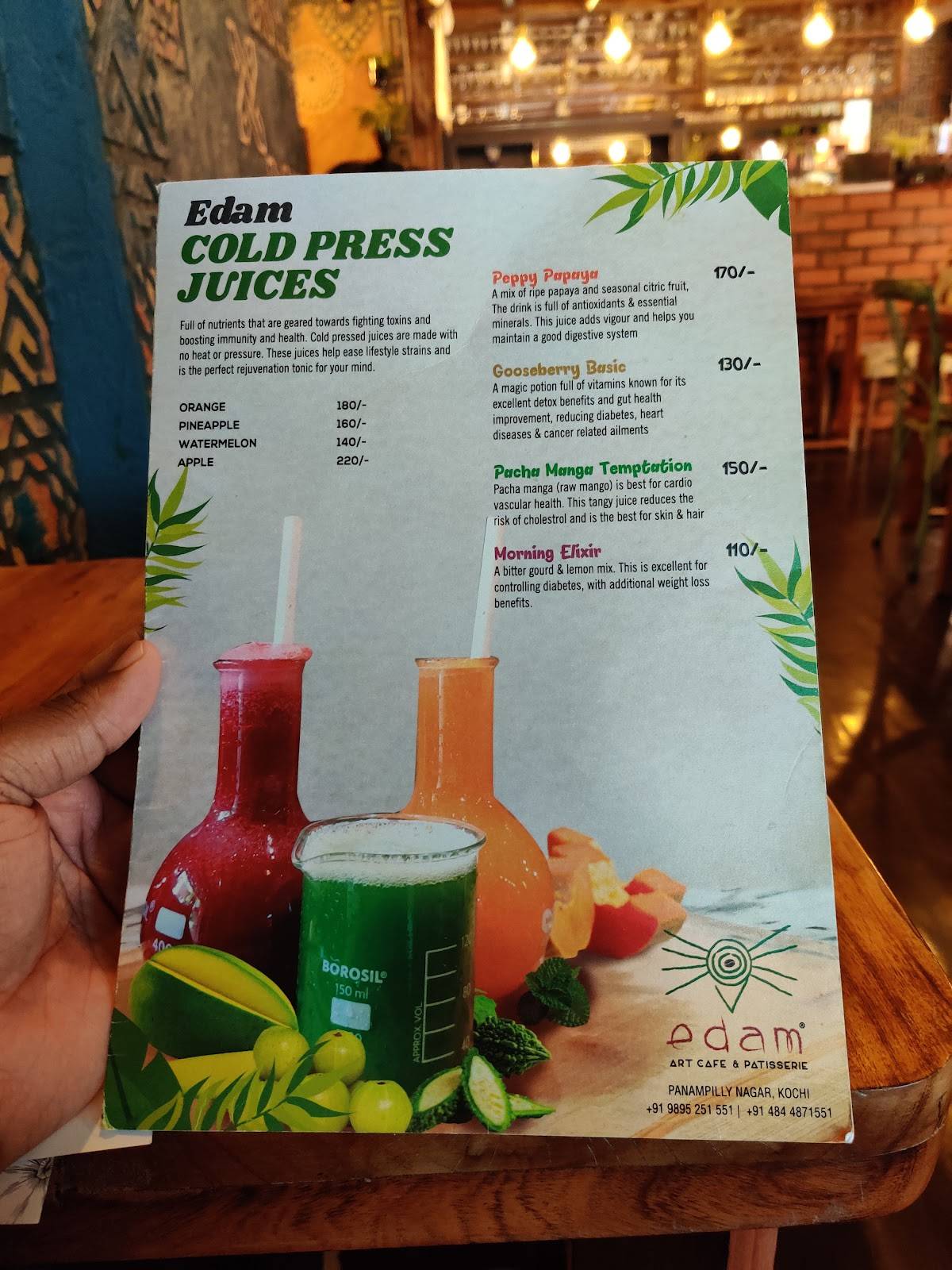 Edam Art Cafe & Patisserie menu