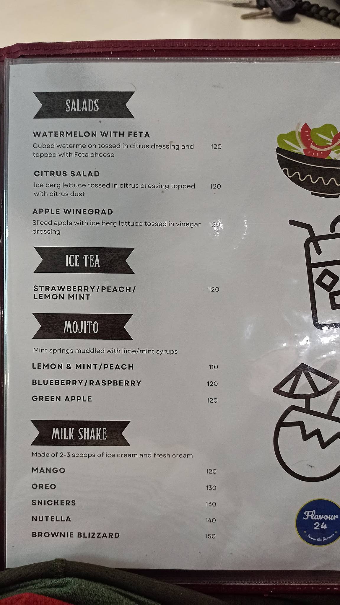 Flavour 24 menu