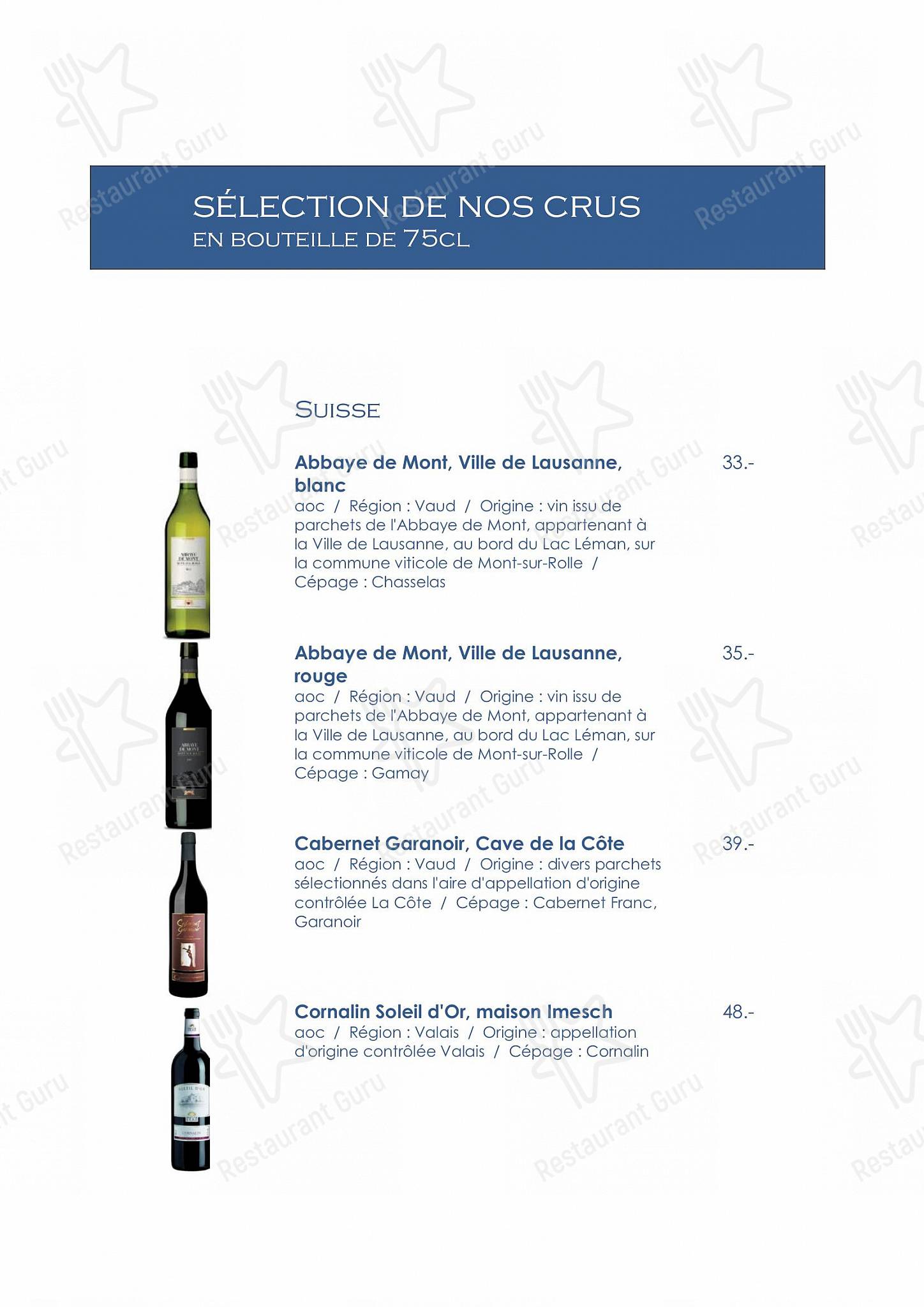 Guarda il menu di Hôtel-Restaurant Le Raisin