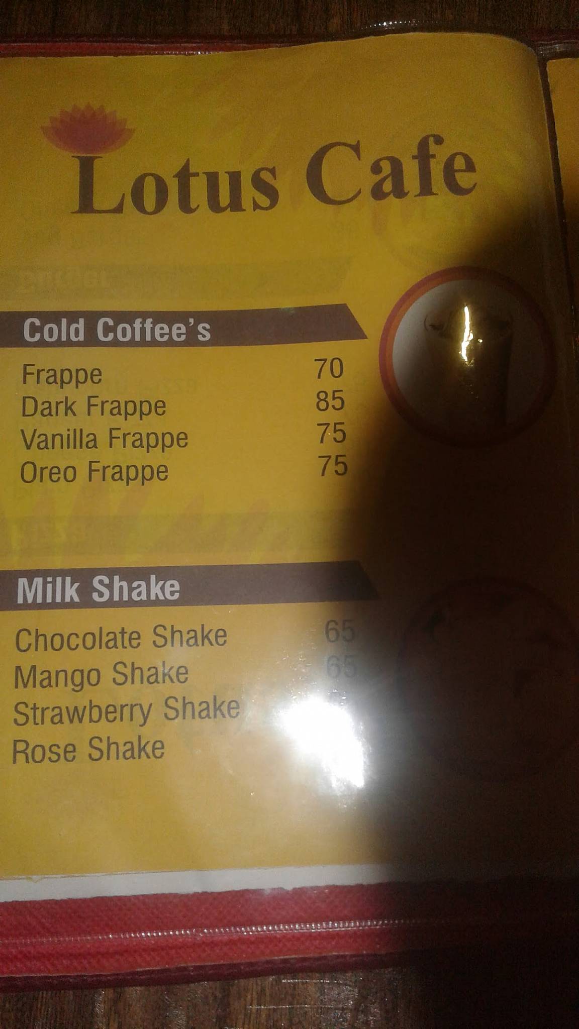 Lotus Cafe menu