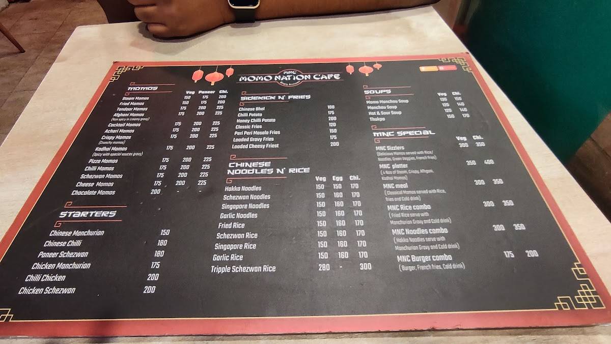 Momo Nation Cafe menu