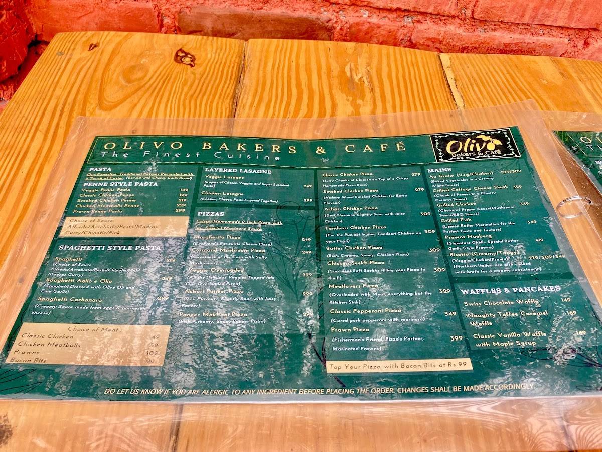 Menu at Olivo Bakers & Café, Dehradun