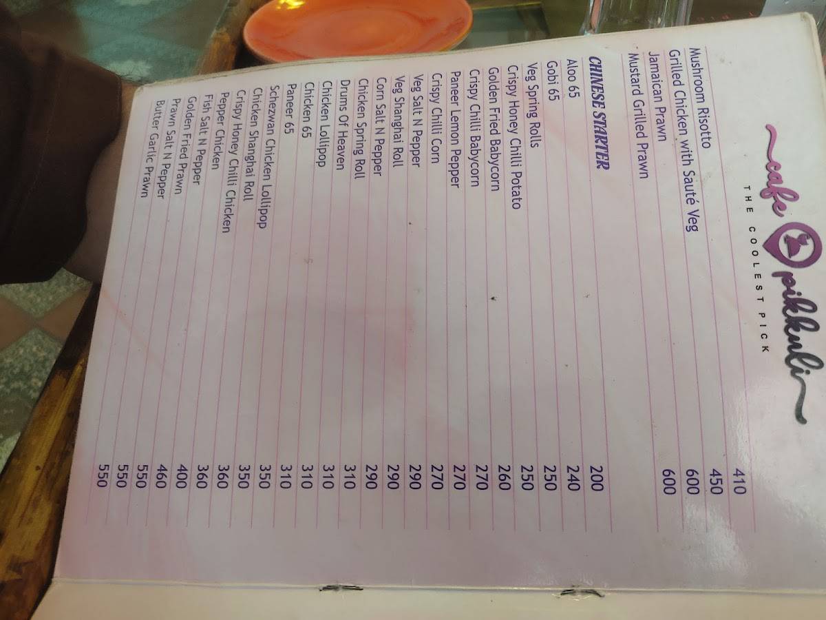 Cafe Pikkuli Kankarbagh menu
