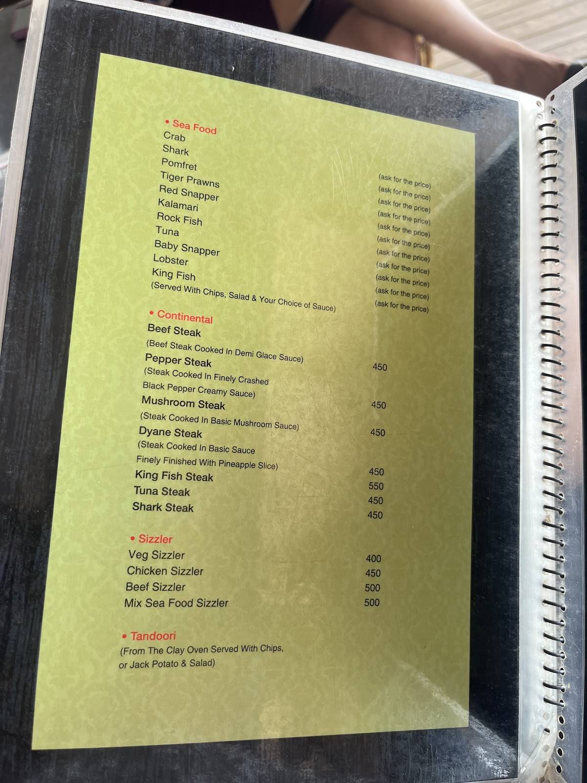 Cafe Silver Star menu