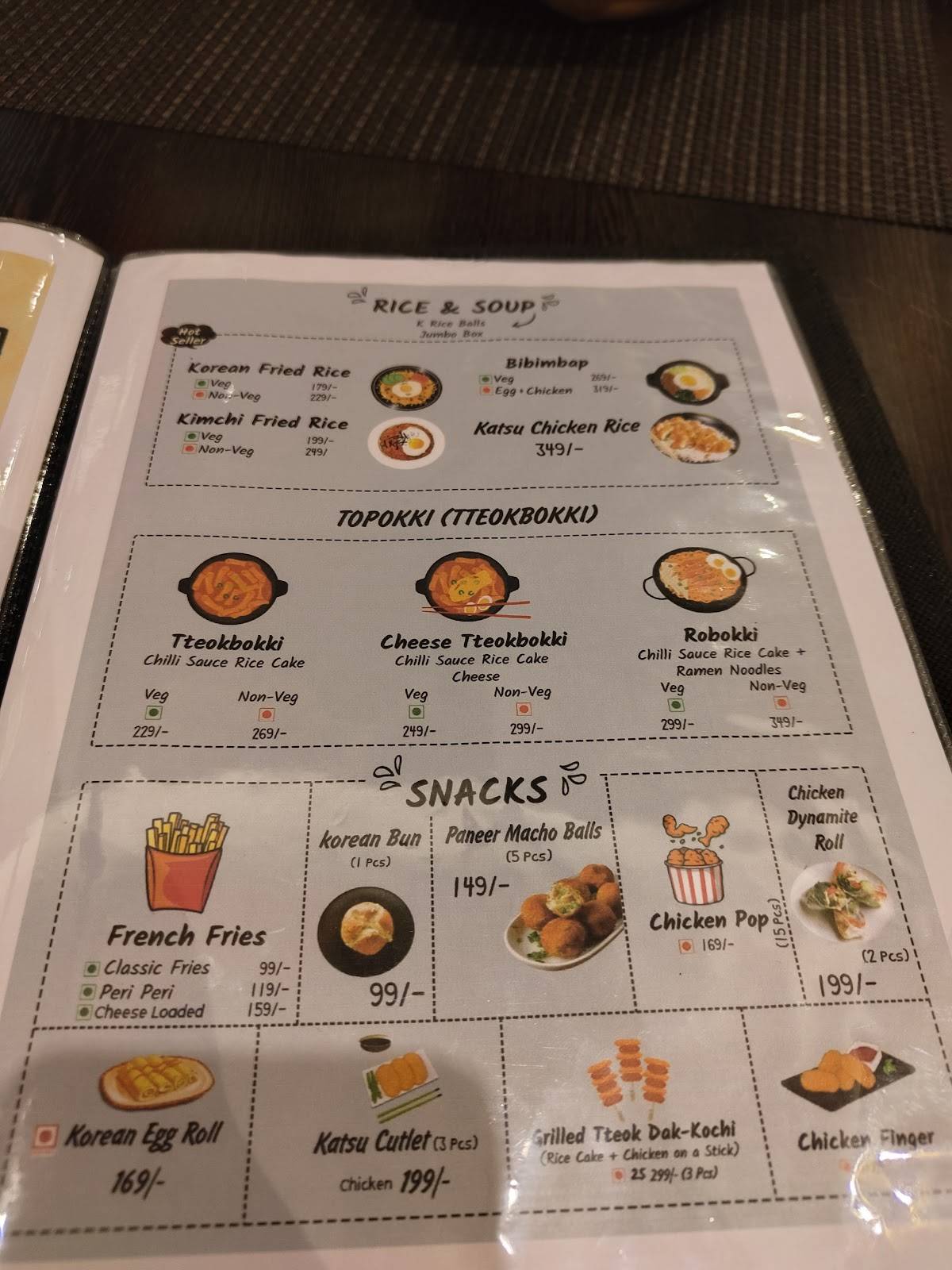 TaoBao Indo-Korean Cafe menu