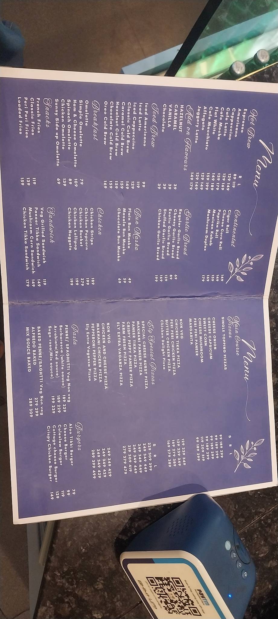 Tea Ely Café menu
