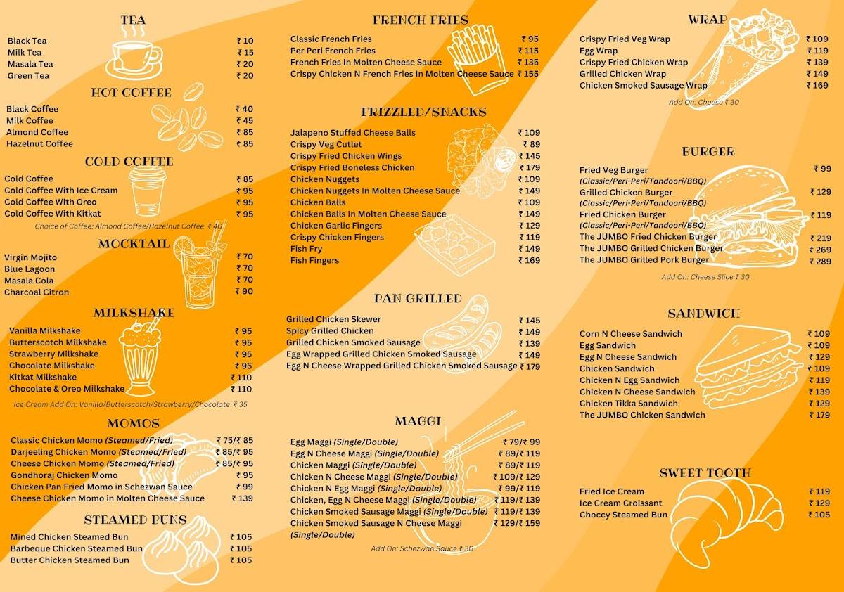 TeaMax Café, Garia menu