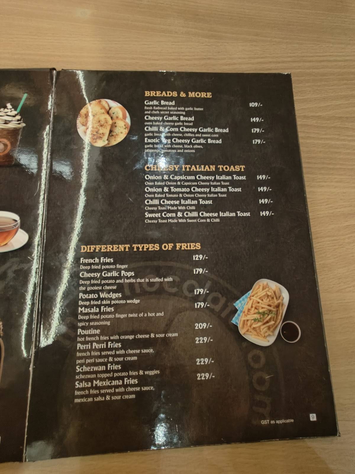 The Chocolate Room Dimapur menu
