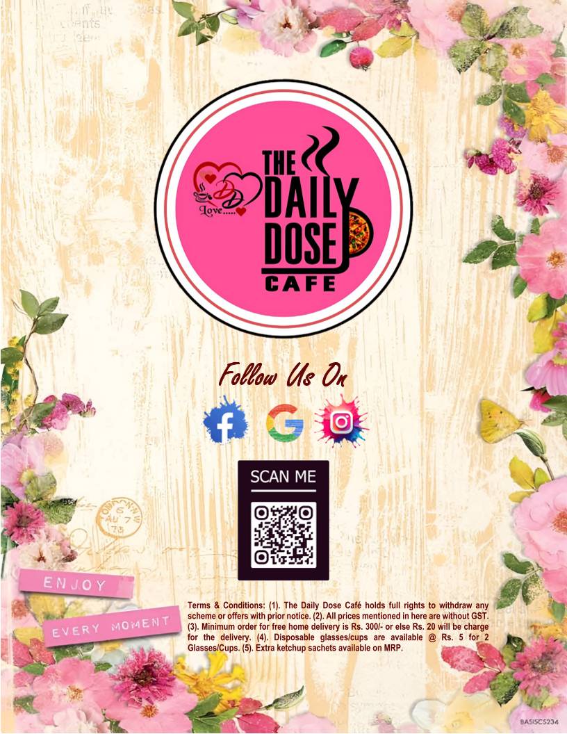 The Daily Dose Cafe menu