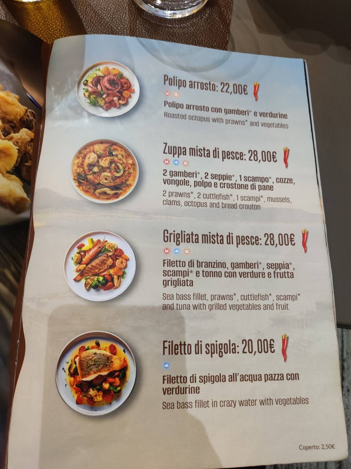 Menu di Unico Ristorante Pizzeria Mestre 