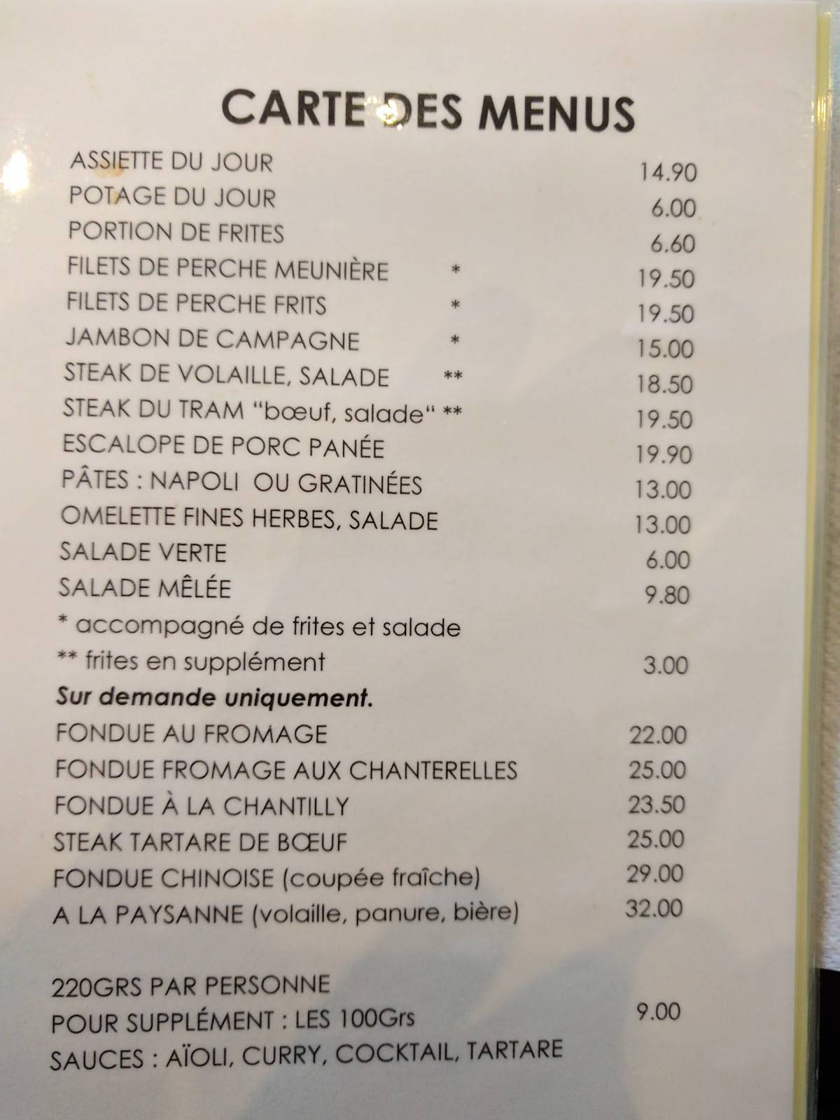Menu di Café du Tram Atipik 