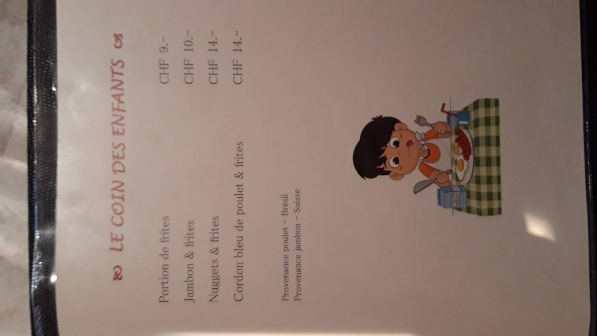 Menu de Café la Croix-Blanche
