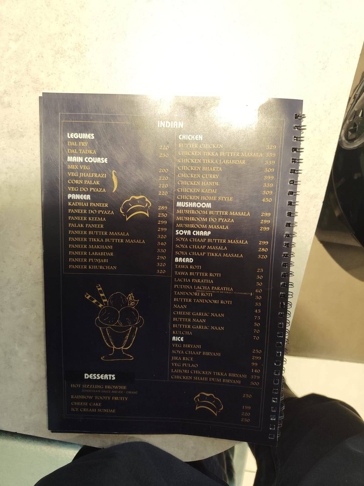 Cafe olly's menu