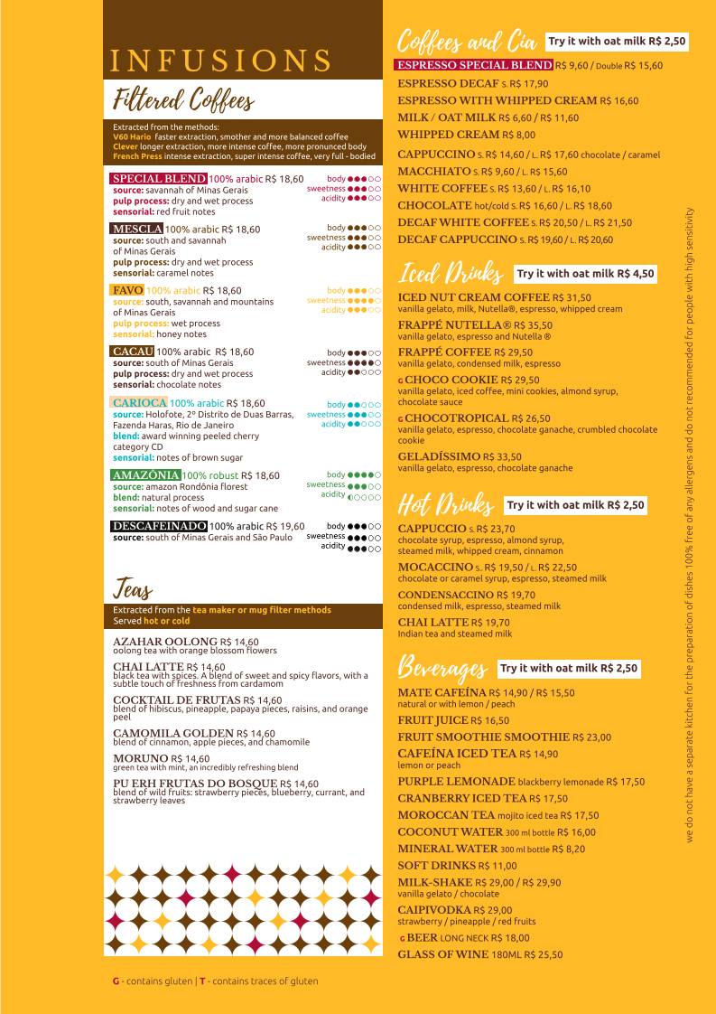 Cafeina Barata Ribeiro cardápio