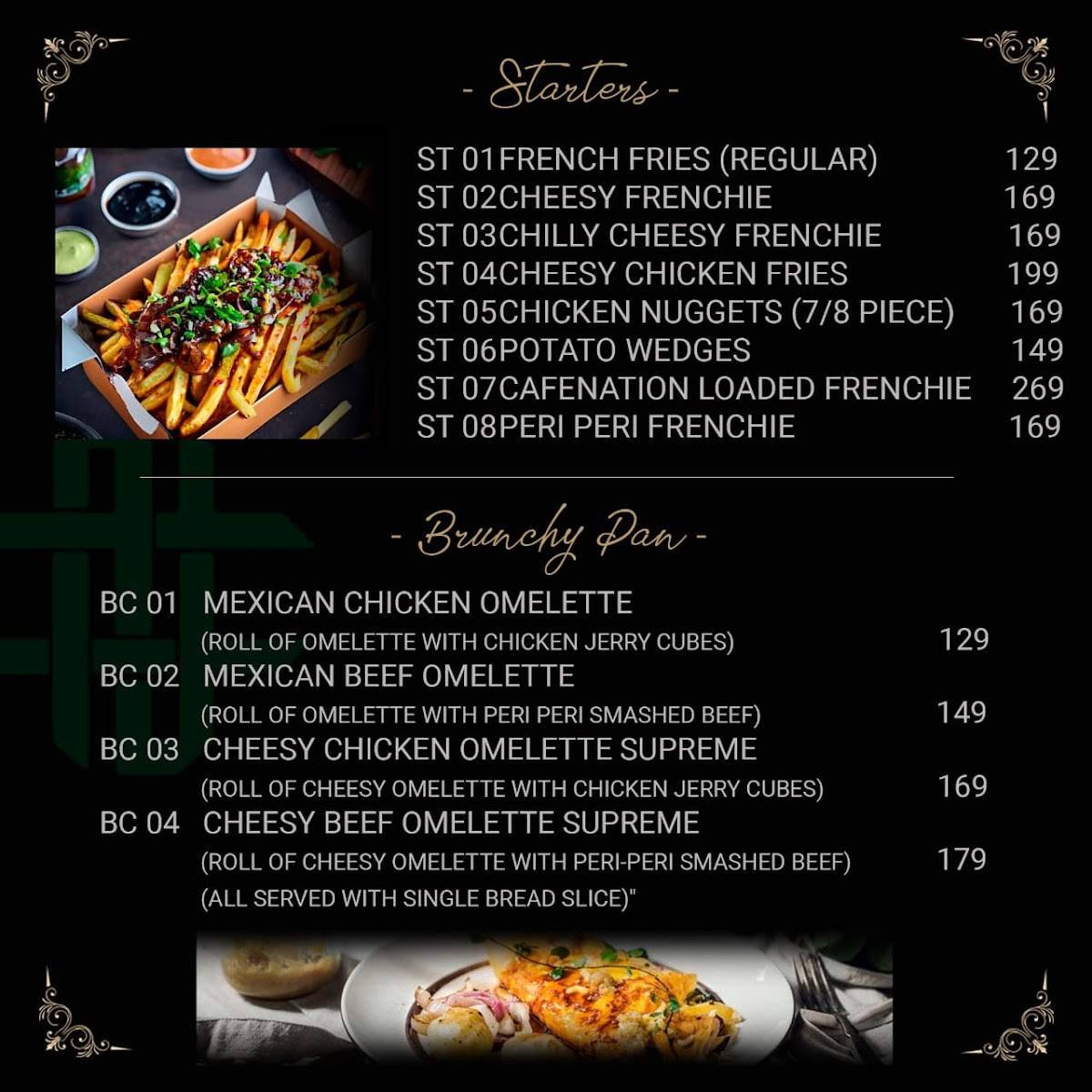 Cafenation menu