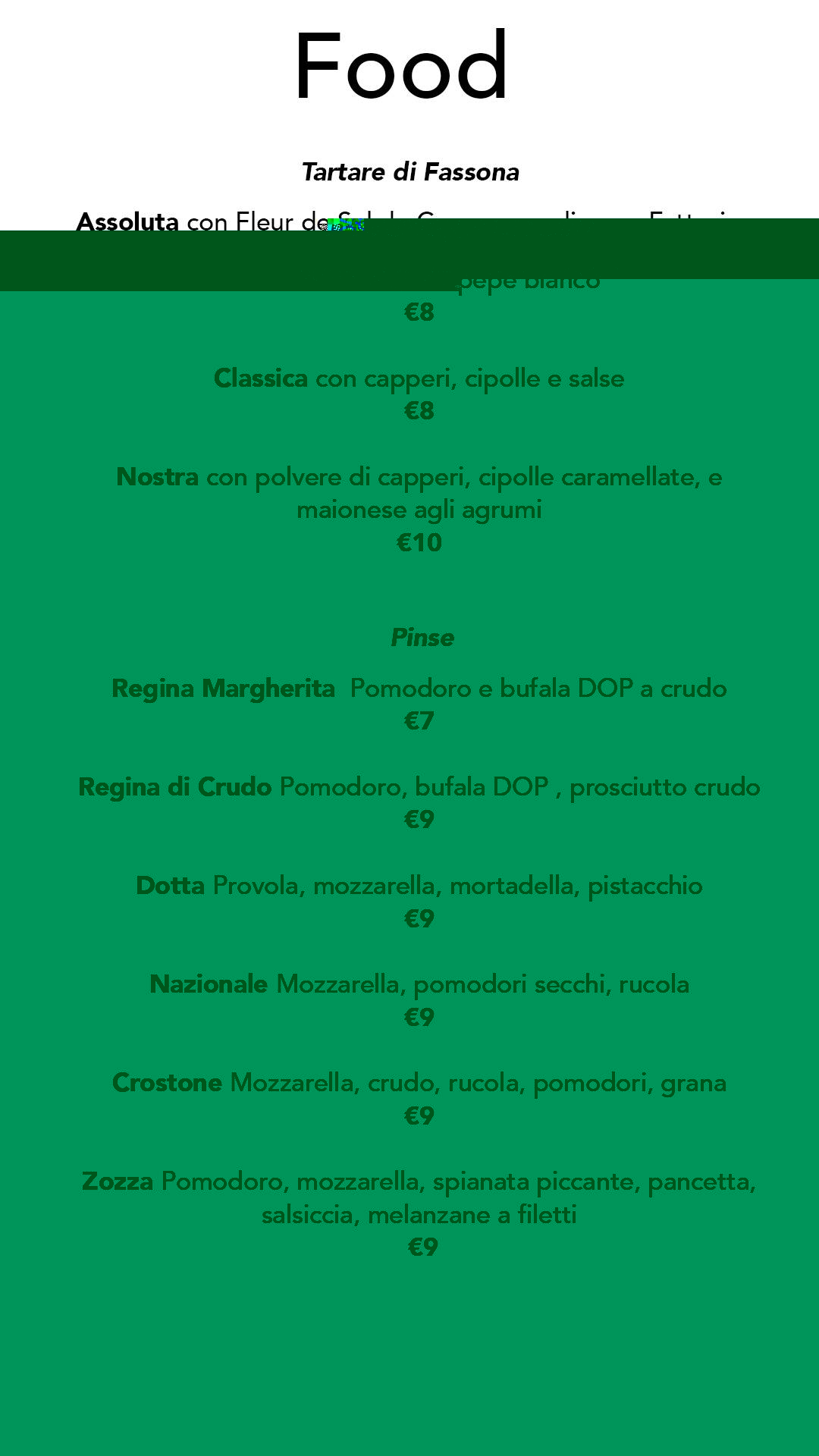 Menu di Caffè Amaranto 