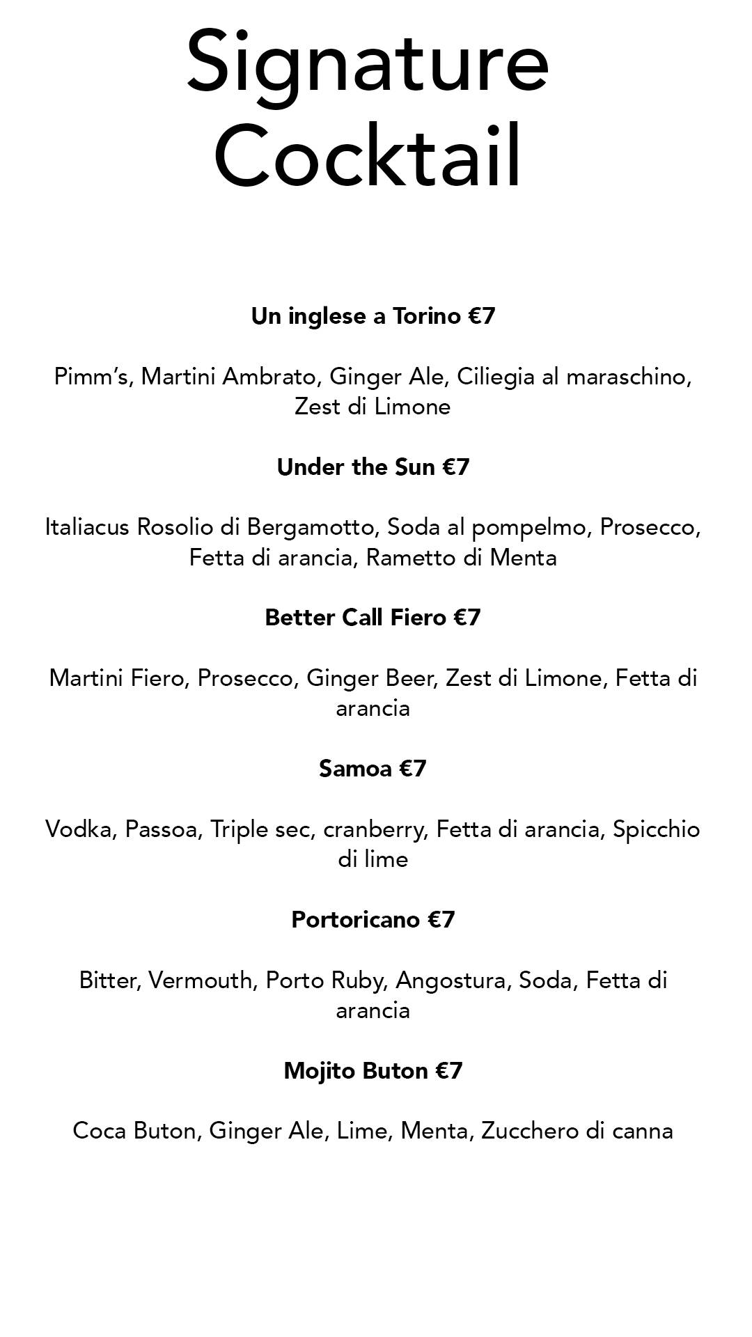 Menu di Caffè Amaranto 