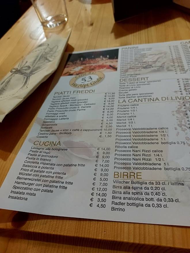 Menu di Caffe Bar 53 Risto-Bar 