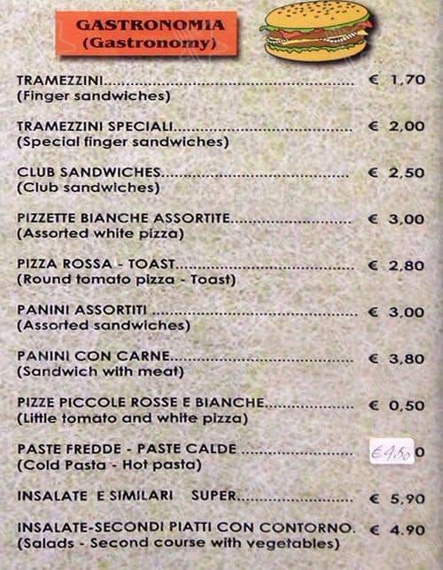 Menu di Caffè Negresco 