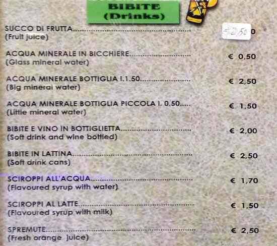 Menu di Caffè Negresco 