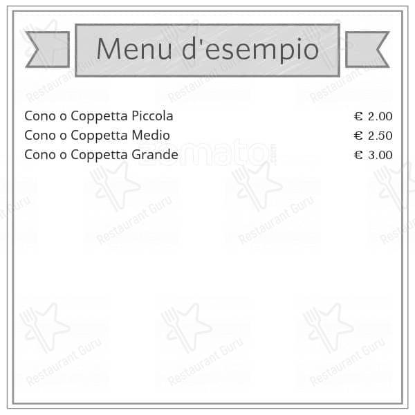 Menu di Tavola Calda Caffè del Parco 