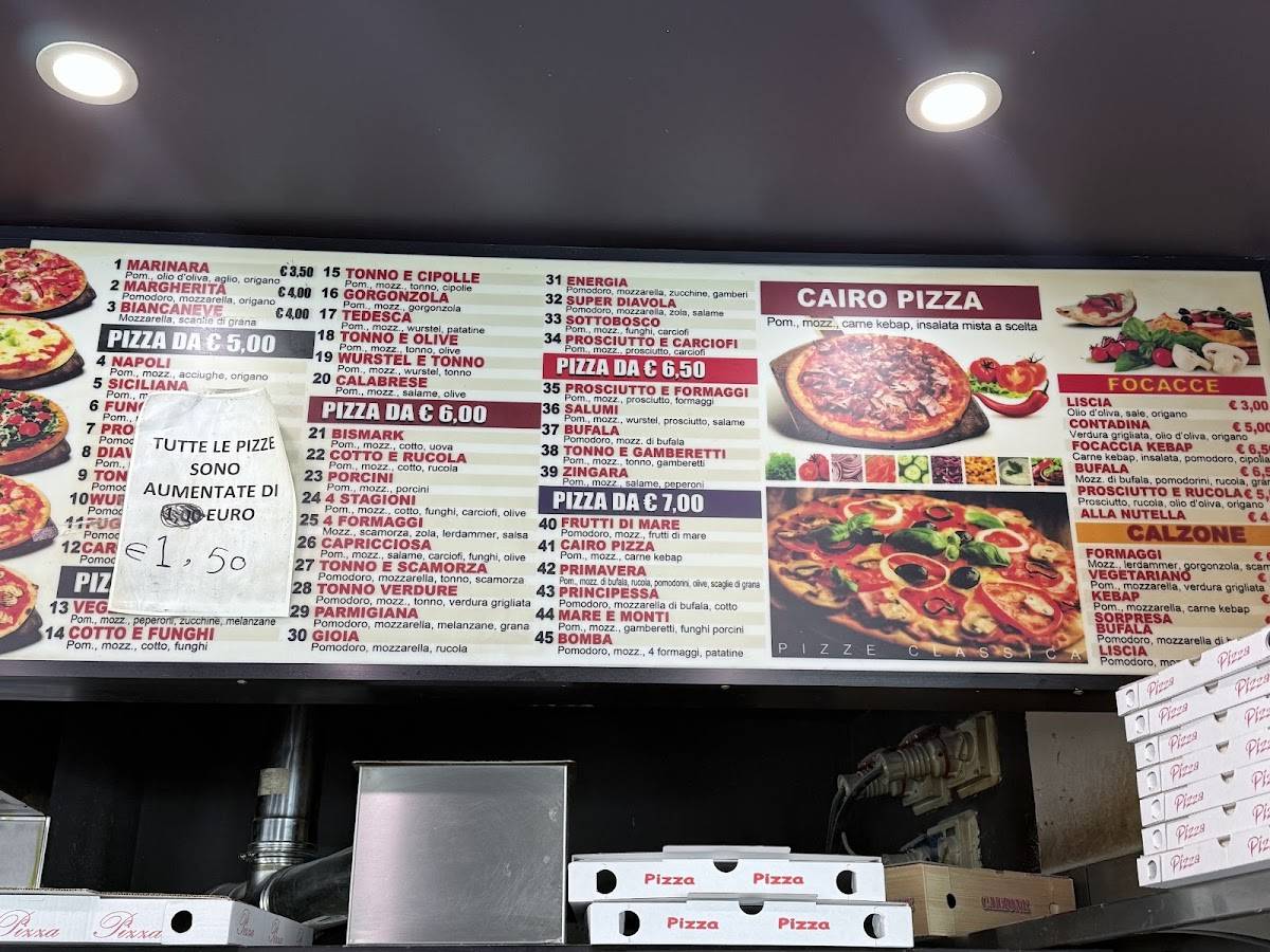 Menu di Cairo Pizza Corsico 