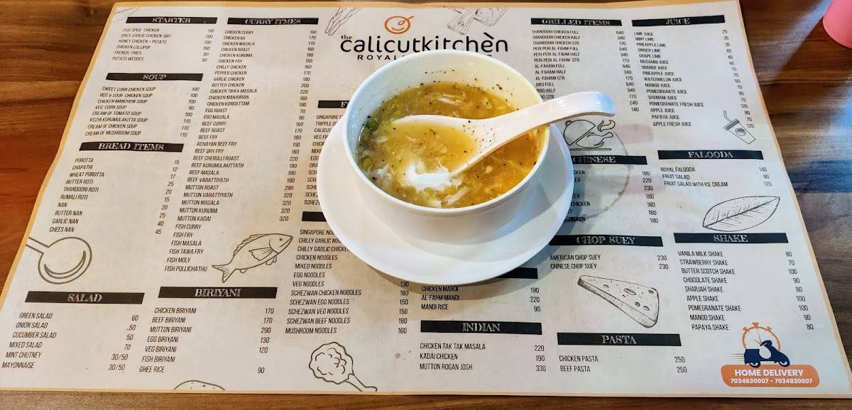 Calicut Notebook Restaurant menu